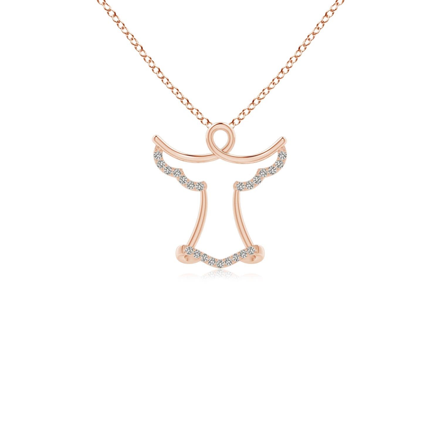 1.15 MM Prong-Set Diamond Angel Pendant in 18K Rose Gold