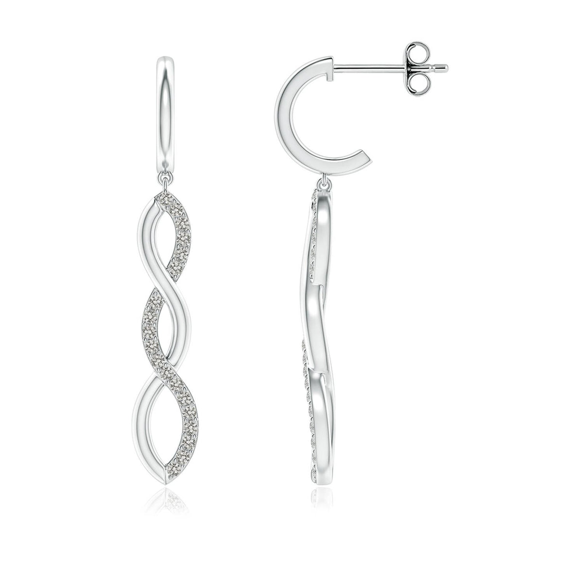 0.34 CTW U-Pavé Diamond Marquise Drop Earrings in Silver