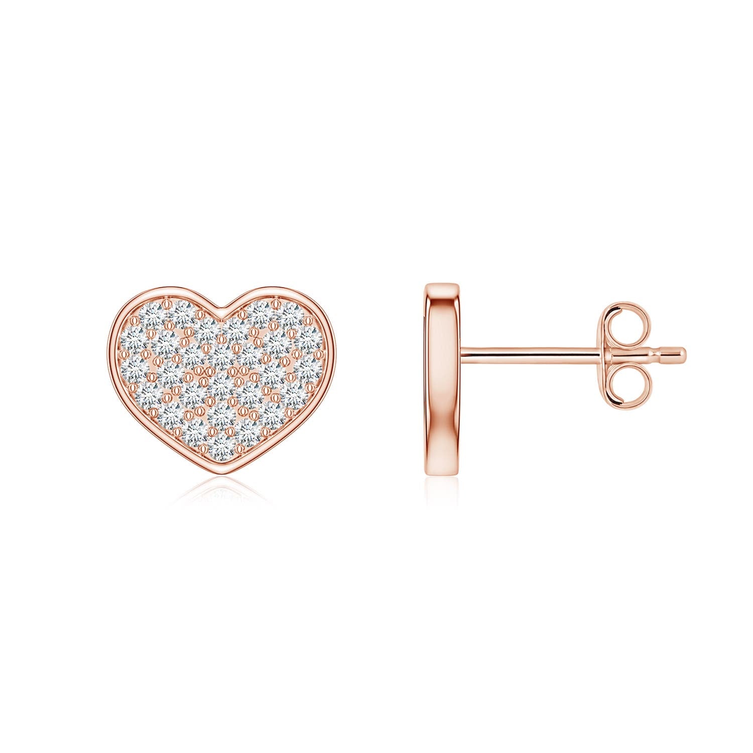 1.9 MM Lab-Grown Graduated Diamond Three Stone Open Circle Stud Earrings in 18K Rose Gold
