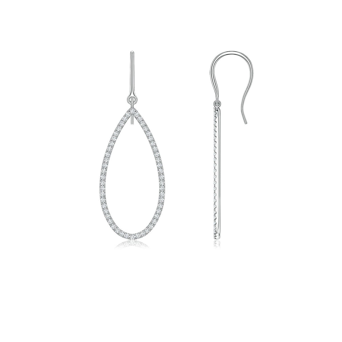 0.36 CTW U-Pavé Lab-Grown Diamond Teardrop Earrings in Silver