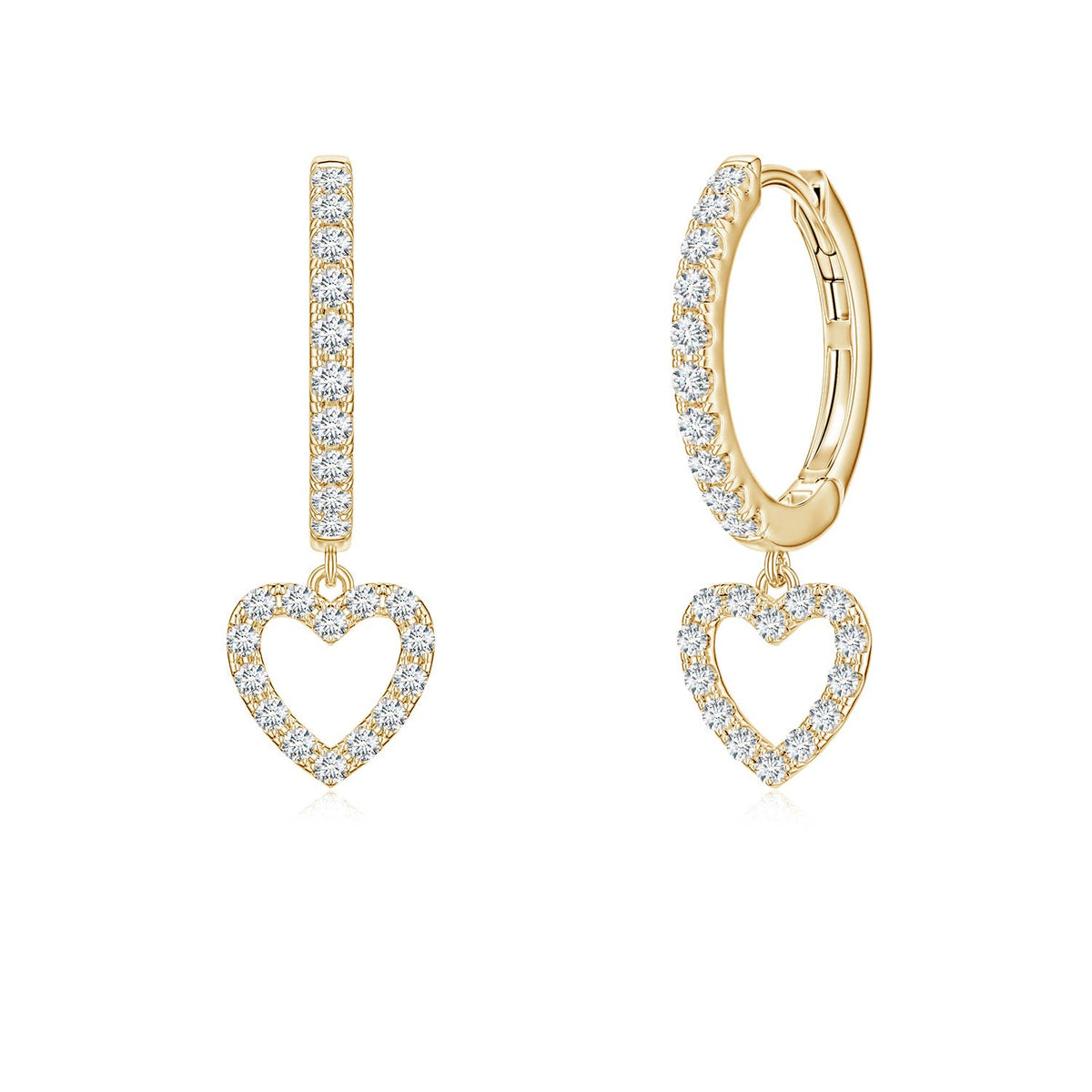 0.49 CTW Twisted Wire Halo Diamond Three-Layer Dangle Earrings in 18K Yellow Gold