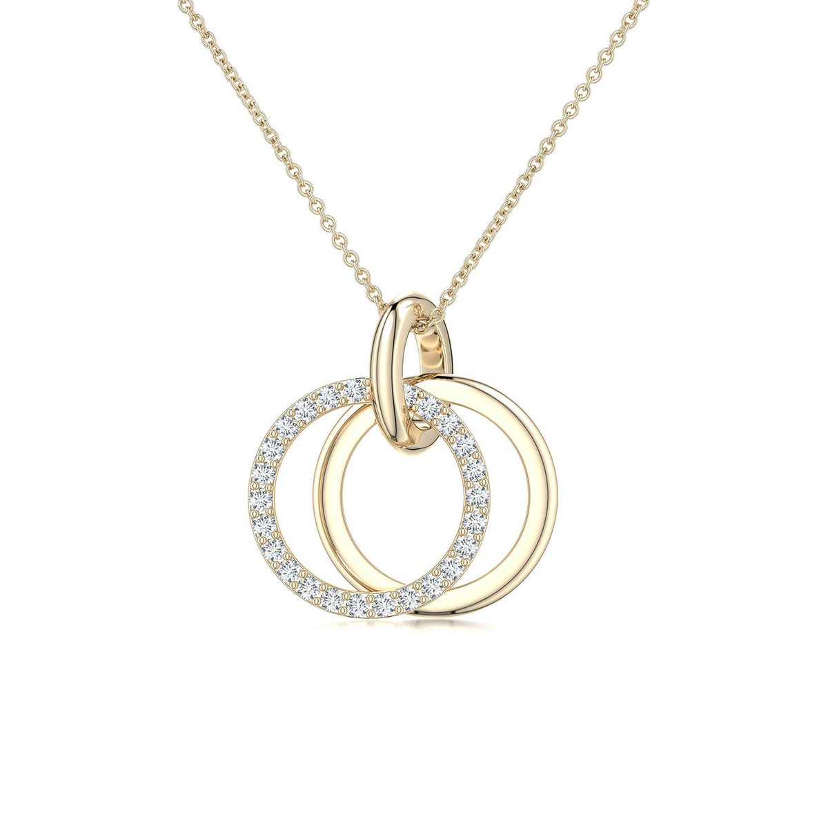 0.27 CTW Lab-Grown Diamond Virgo Zodiac Sign Reversible Medallion Pendant in 14K Yellow Gold