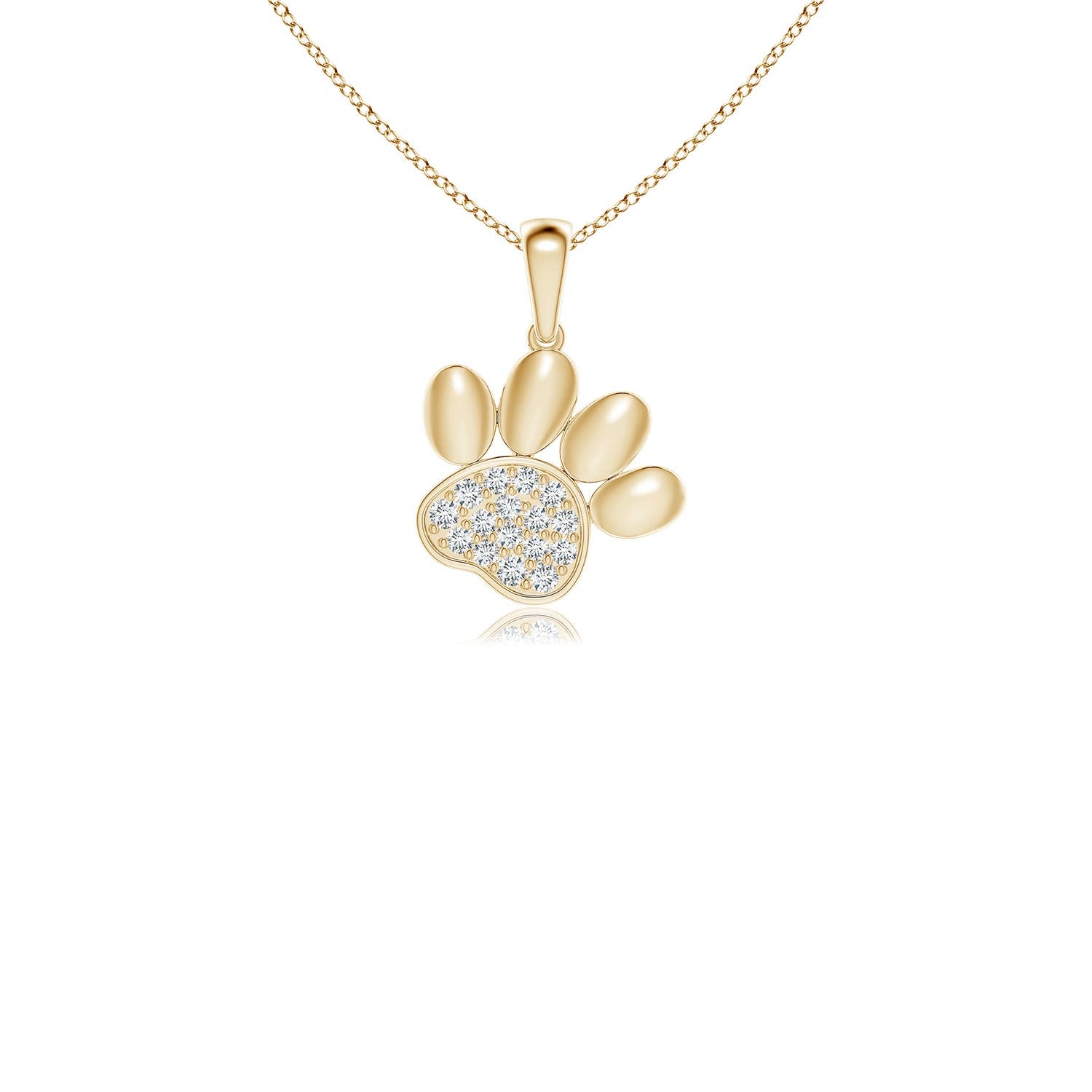 1.01 CTW Lab-Grown Pavé-Set Diamond Paw Print Pendant in Silver