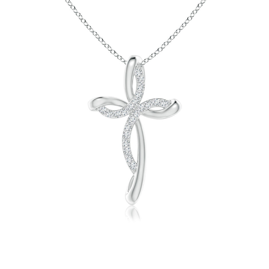 Diamond Ribbon Cross Pendant