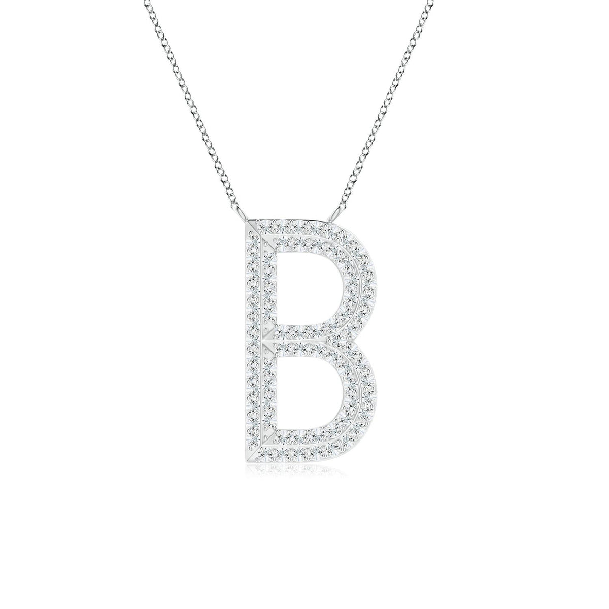 1.25 MM Prong-Set Diamond Capital "R" Initial Pendant in 18K Yellow Gold
