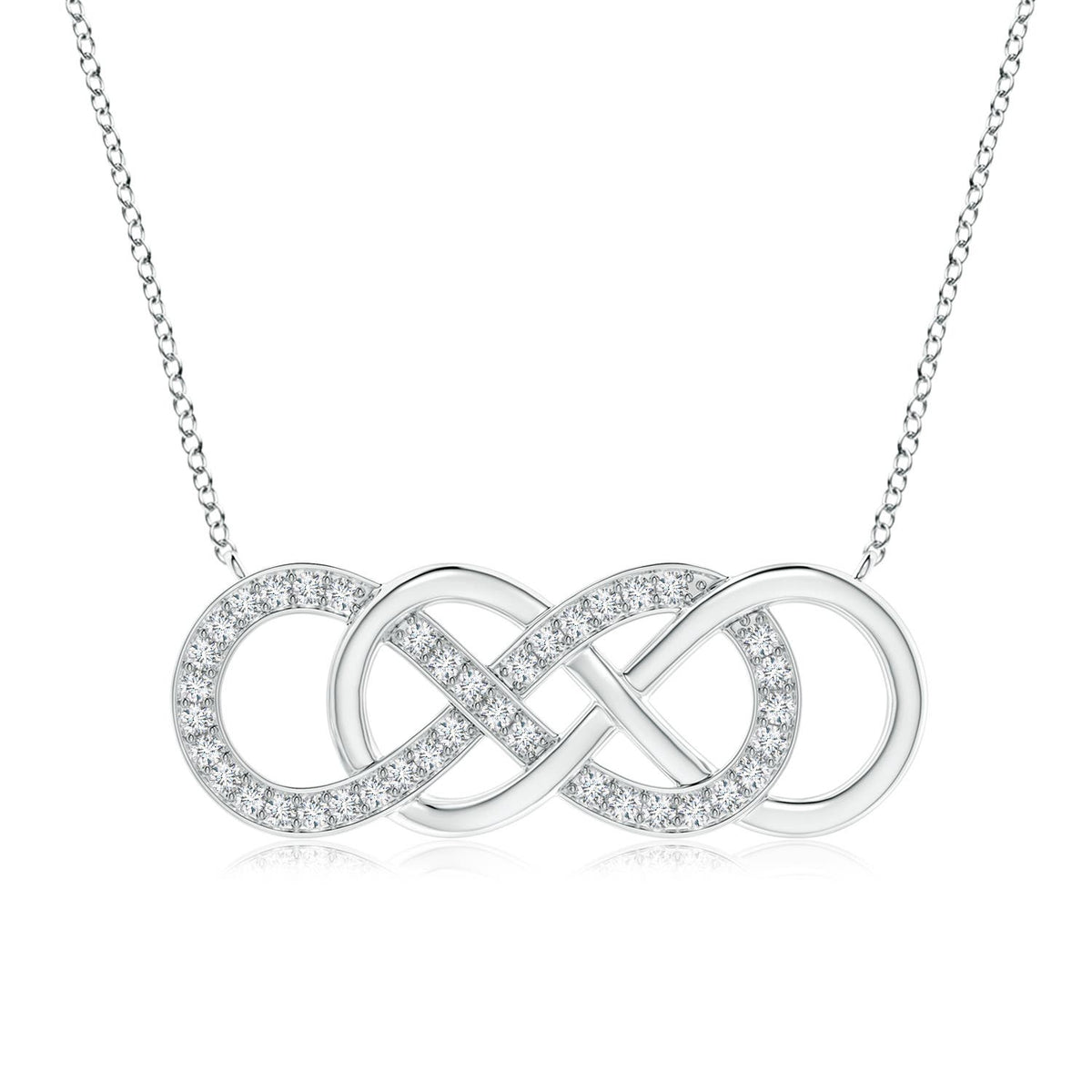 2.4 MM Lab-Grown Grooved Five Stone Diamond Bypass Cross Pendant in Platinum