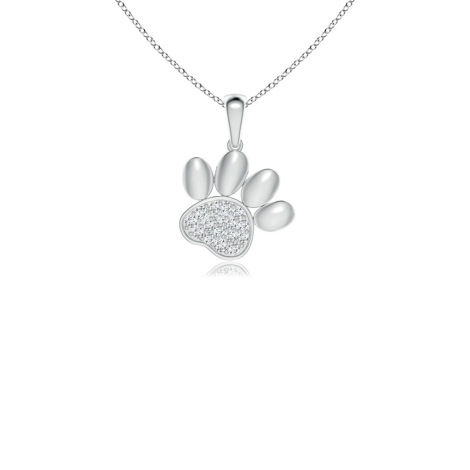 1.7 MM Clustre Diamond Shooting Star Pendant in 18K White Gold