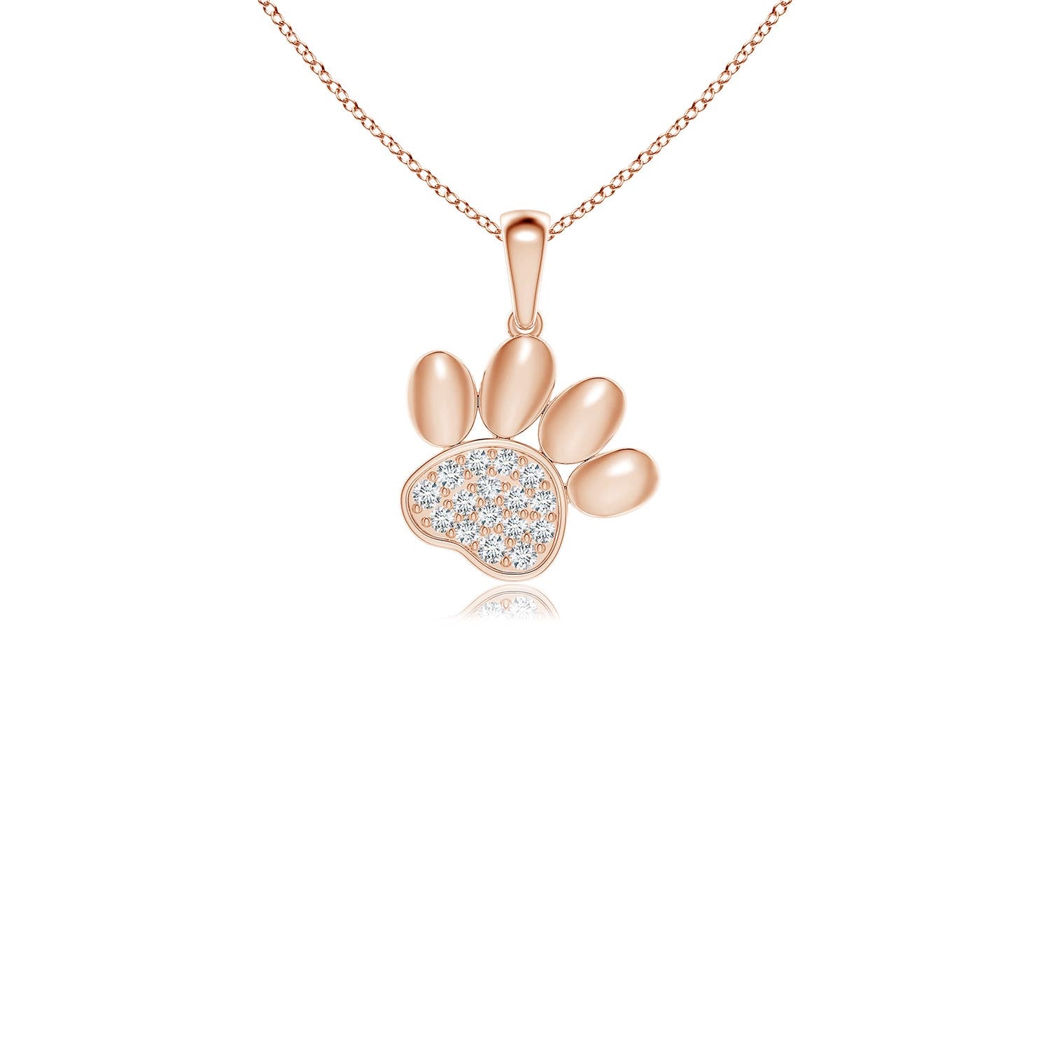 2 MM Bezel-Set Diamond Lowercase "A" Initial Pendant in 14K Rose Gold