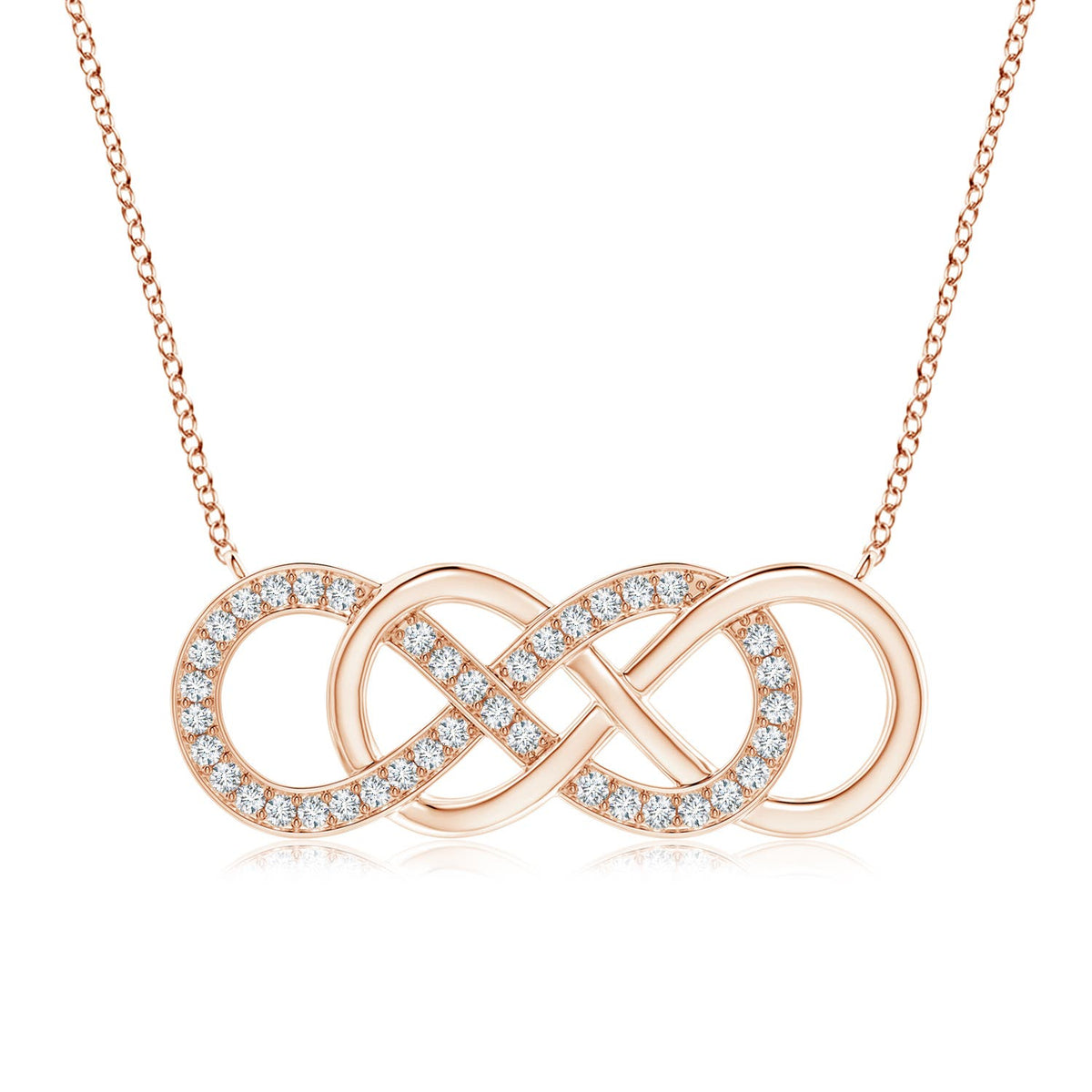 1.0 CTW Lab-Grown Solitaire Diamond Twist Bale Pendant in 18K Rose Gold
