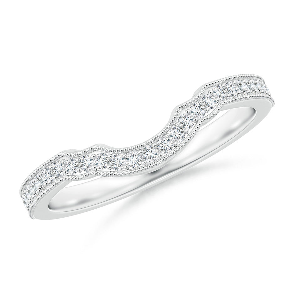 Aeon Vintage Inspired Diamond Contour Wedding Ring with Milgrain