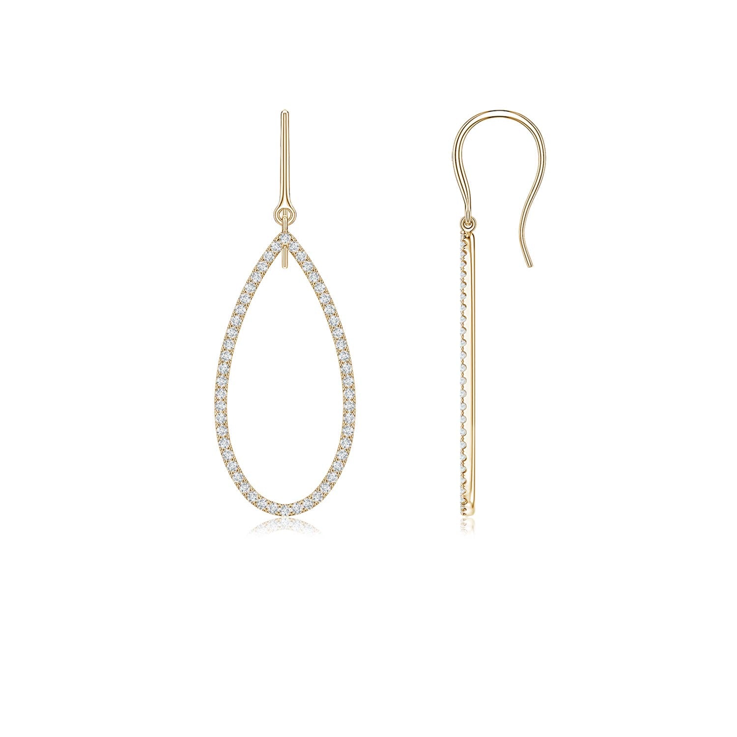 0.94 CTW Dangling Two Stone Diamond Earrings in 18K Yellow Gold