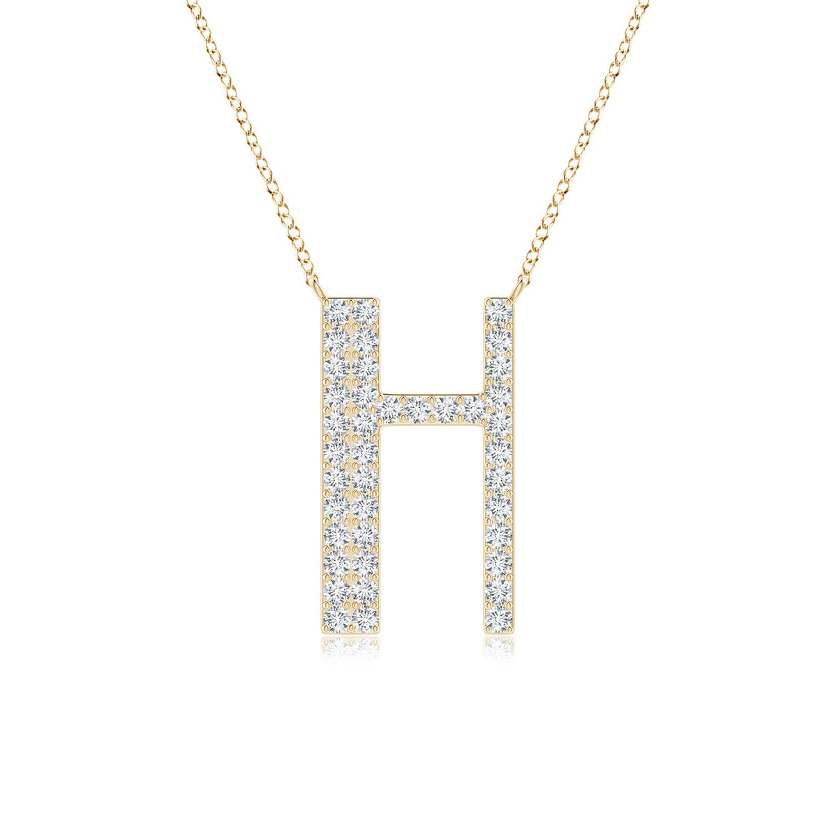 Lowercase "H" Initial Pendant in 14K Yellow Gold