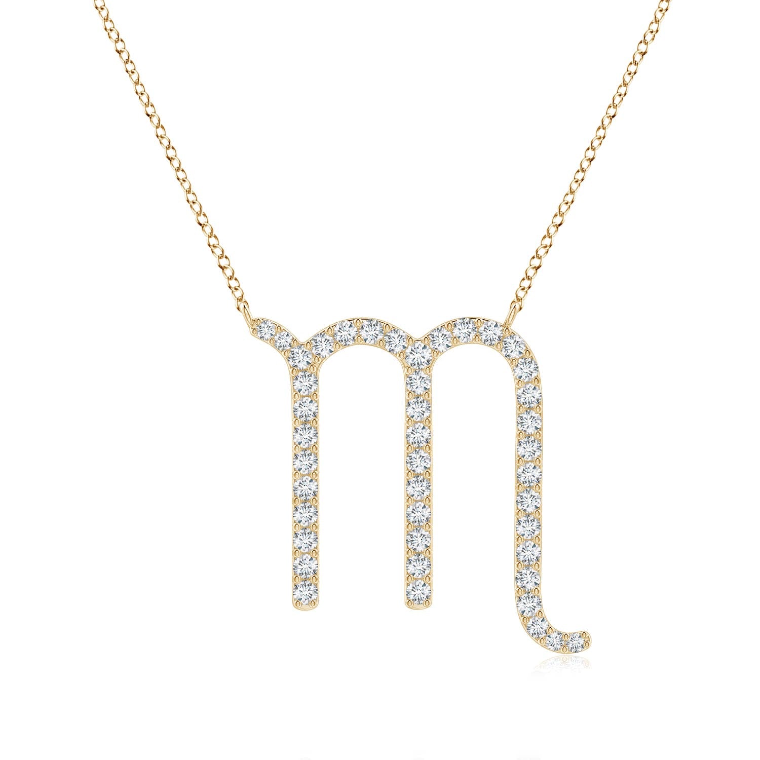 1.1 MM Lab-Grown Diamond Scorpio Zodiac Sign Pendant in 14K Yellow Gold