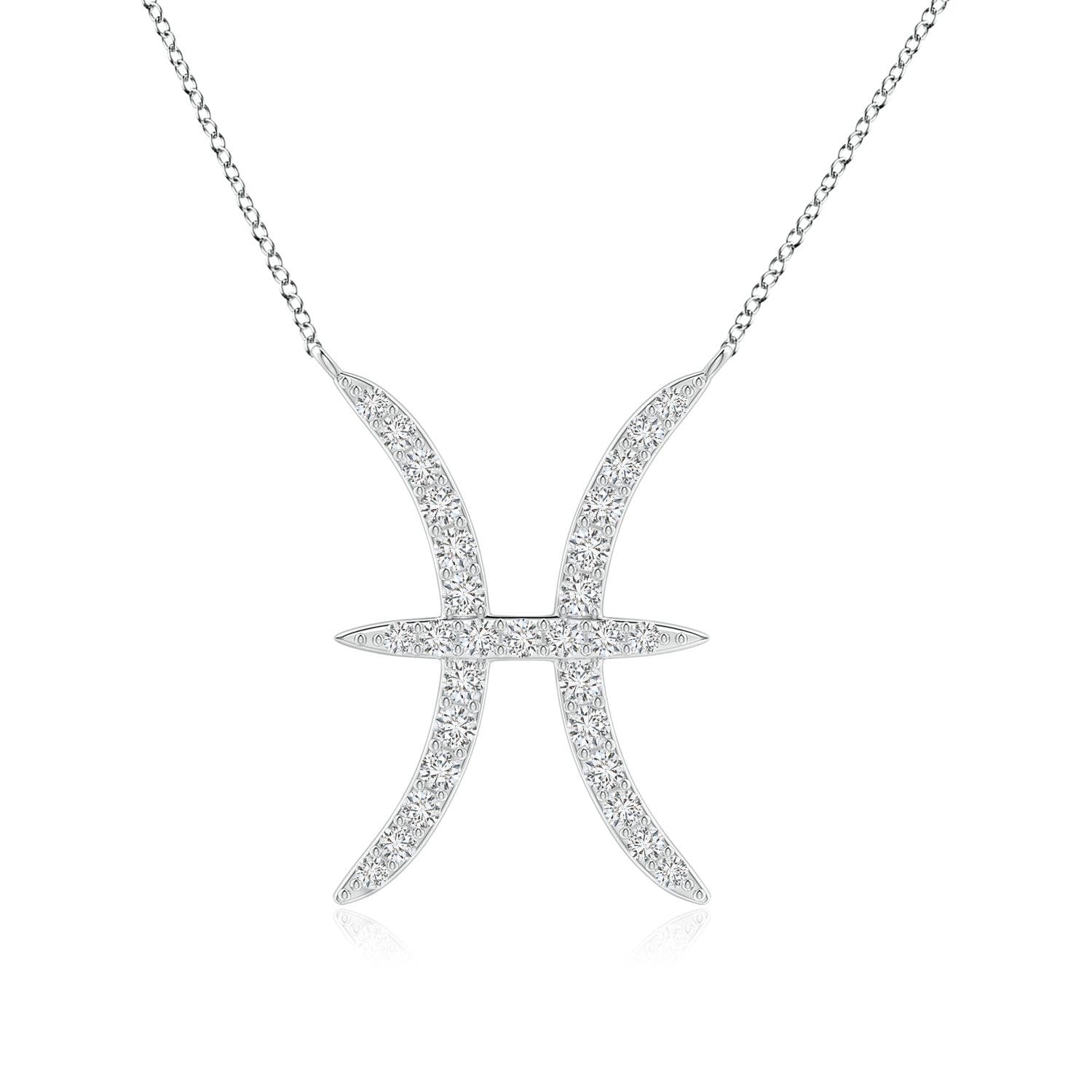 1.1 MM Diamond Pisces Zodiac Sign Pendant in 18K Yellow Gold