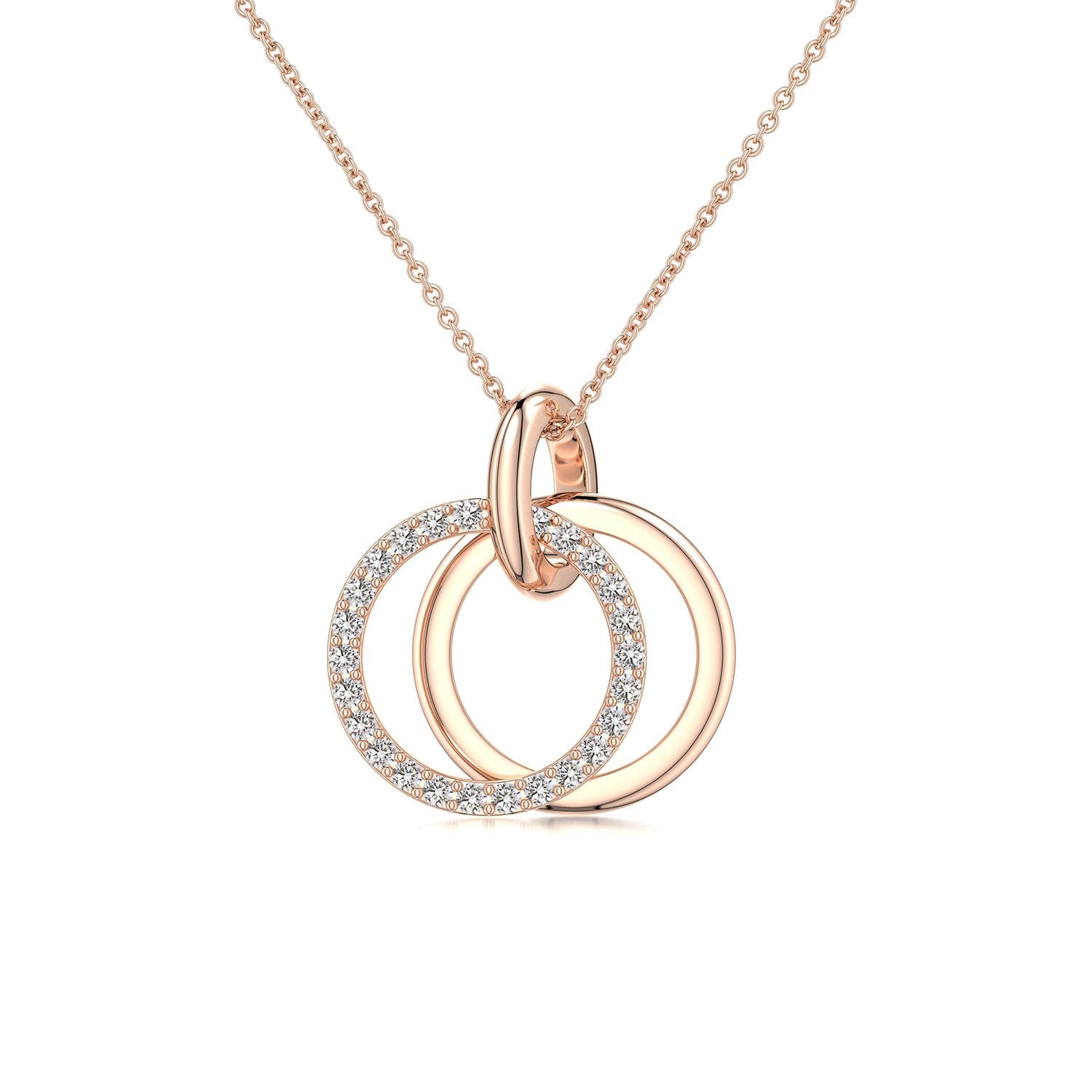 0.48 CTW Diamond Polo-Inspired Charm Pendant in 18K Rose Gold