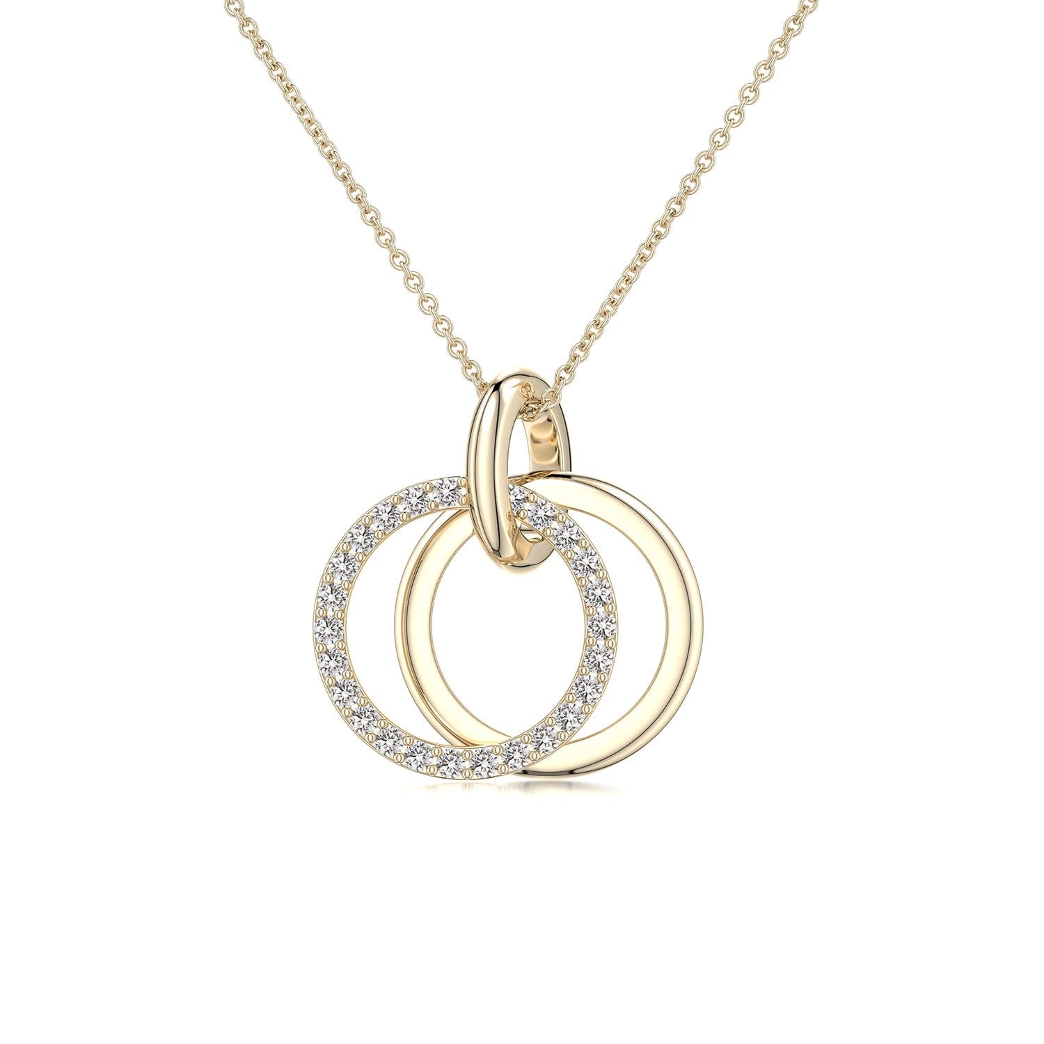 0.48 CTW Diamond Football-Inspired Charm Pendant in 18K Yellow Gold