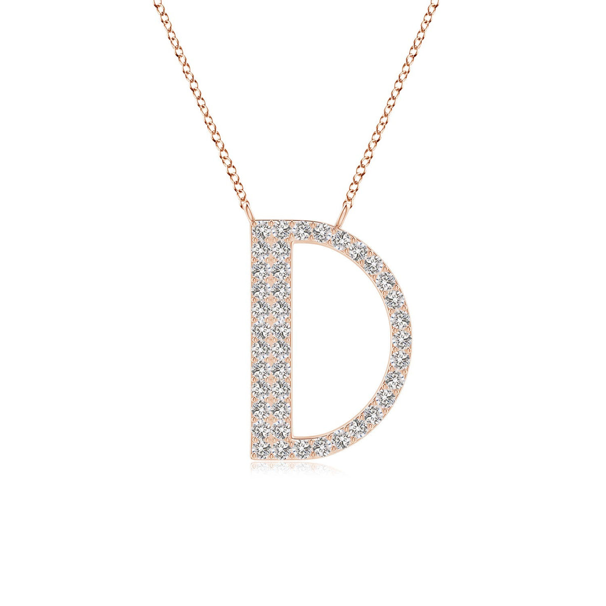 Capital "M" Initial Pendant in 14K Rose Gold