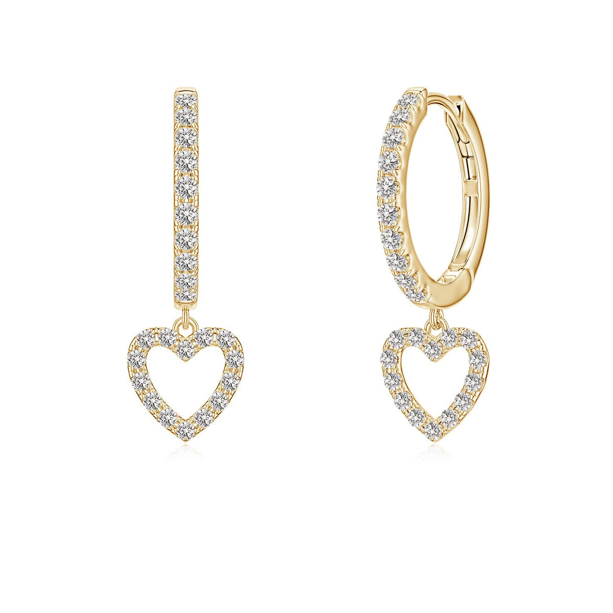 0.49 CTW Twisted Wire Halo Diamond Three-Layer Dangle Earrings in 18K Yellow Gold