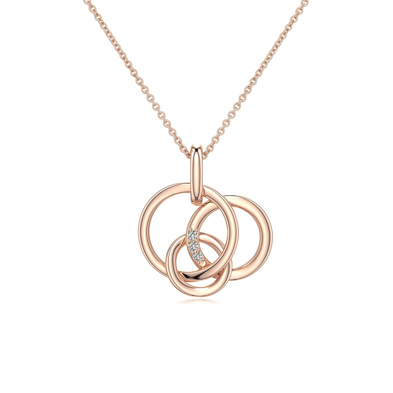 1 MM Pavé-Set Diamond Star Pendant in 14K Rose Gold