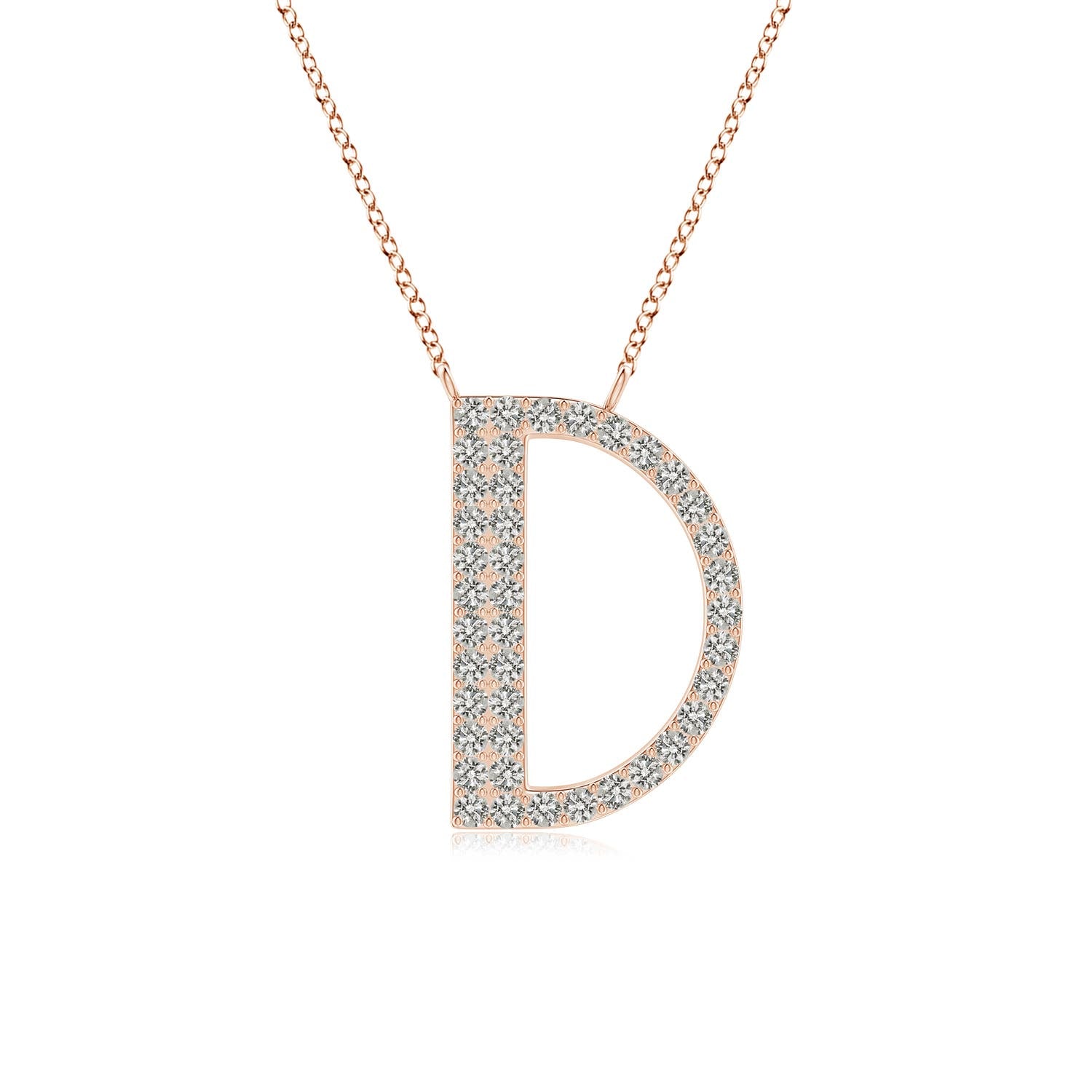 Capital "R" Initial Pendant in 14K Rose Gold