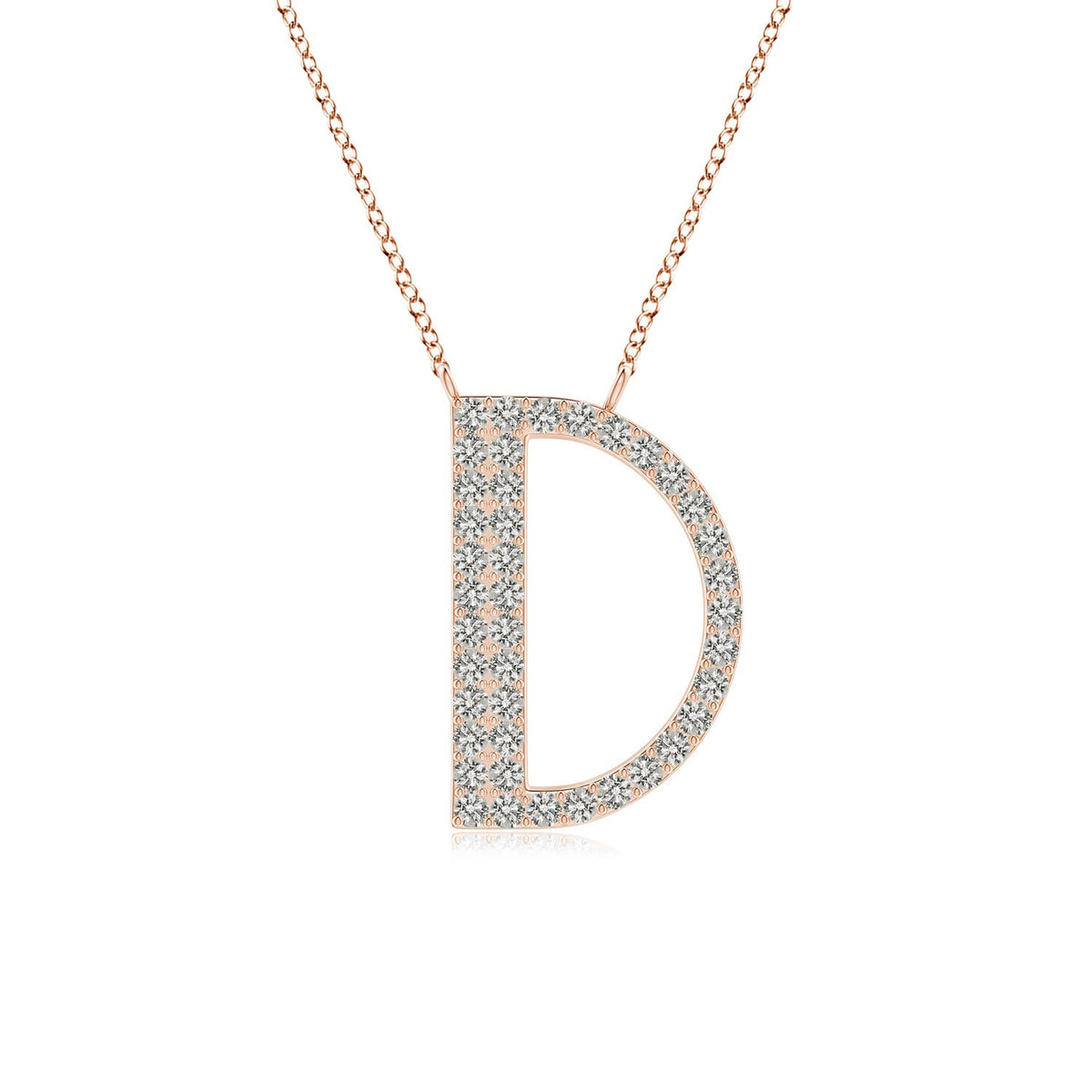Capital "H" Initial Pendant in 14K Rose Gold