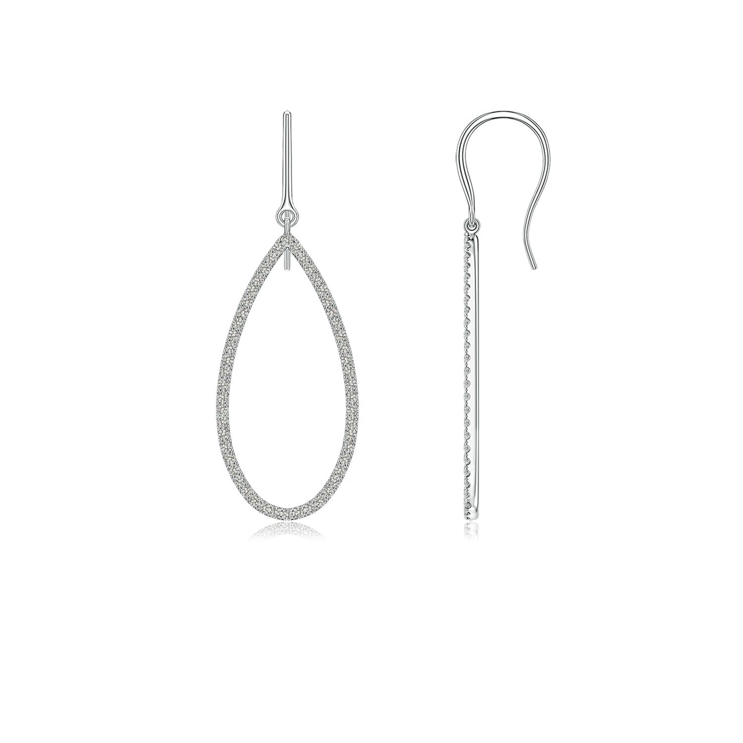 1.49 CTW Round Diamond Trio Cluster Drop Earrings in 18K White Gold