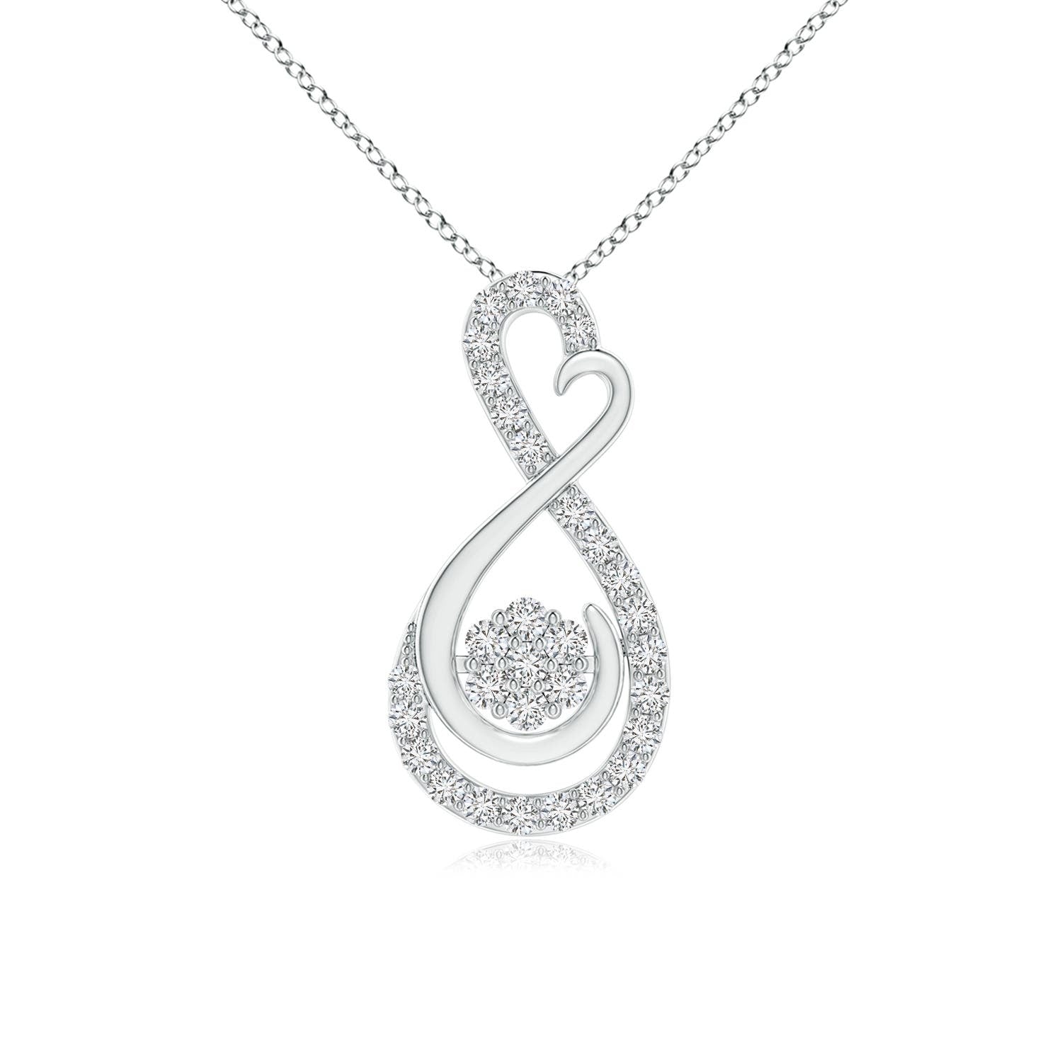 1 MM Sideways Pave-Set Diamond Infinity Necklace in Platinum