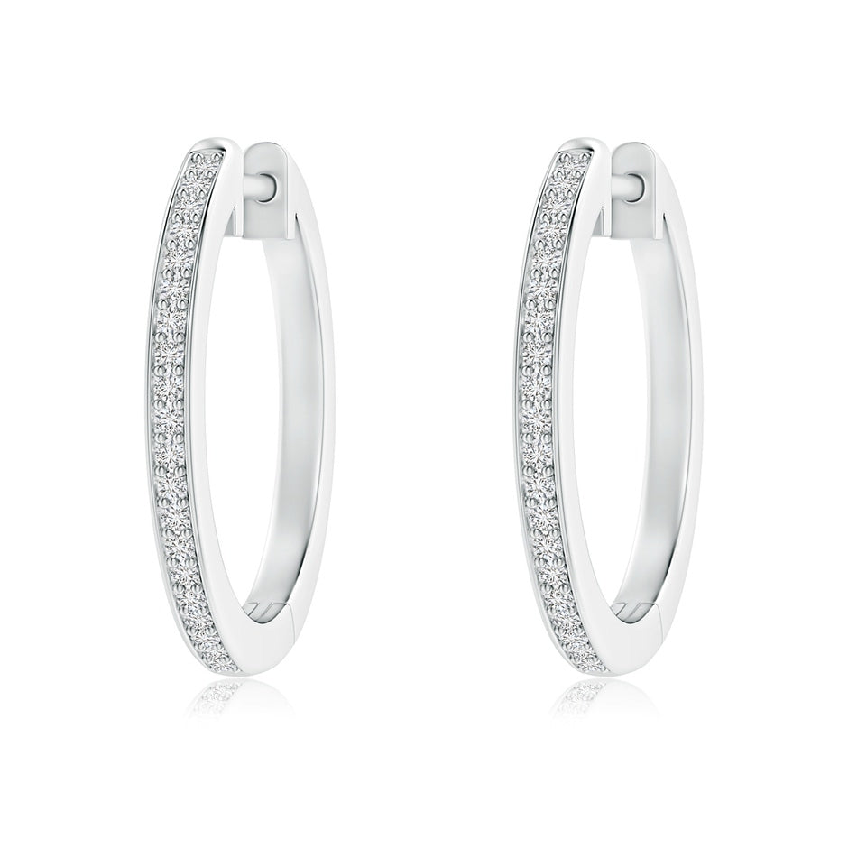 Pave-Set Round Diamond Hinged Hoop Earrings