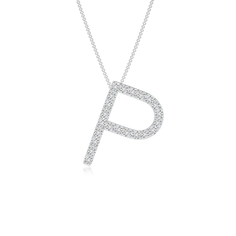 Prong-Set Diamond Capital 'P' Initial Pendant