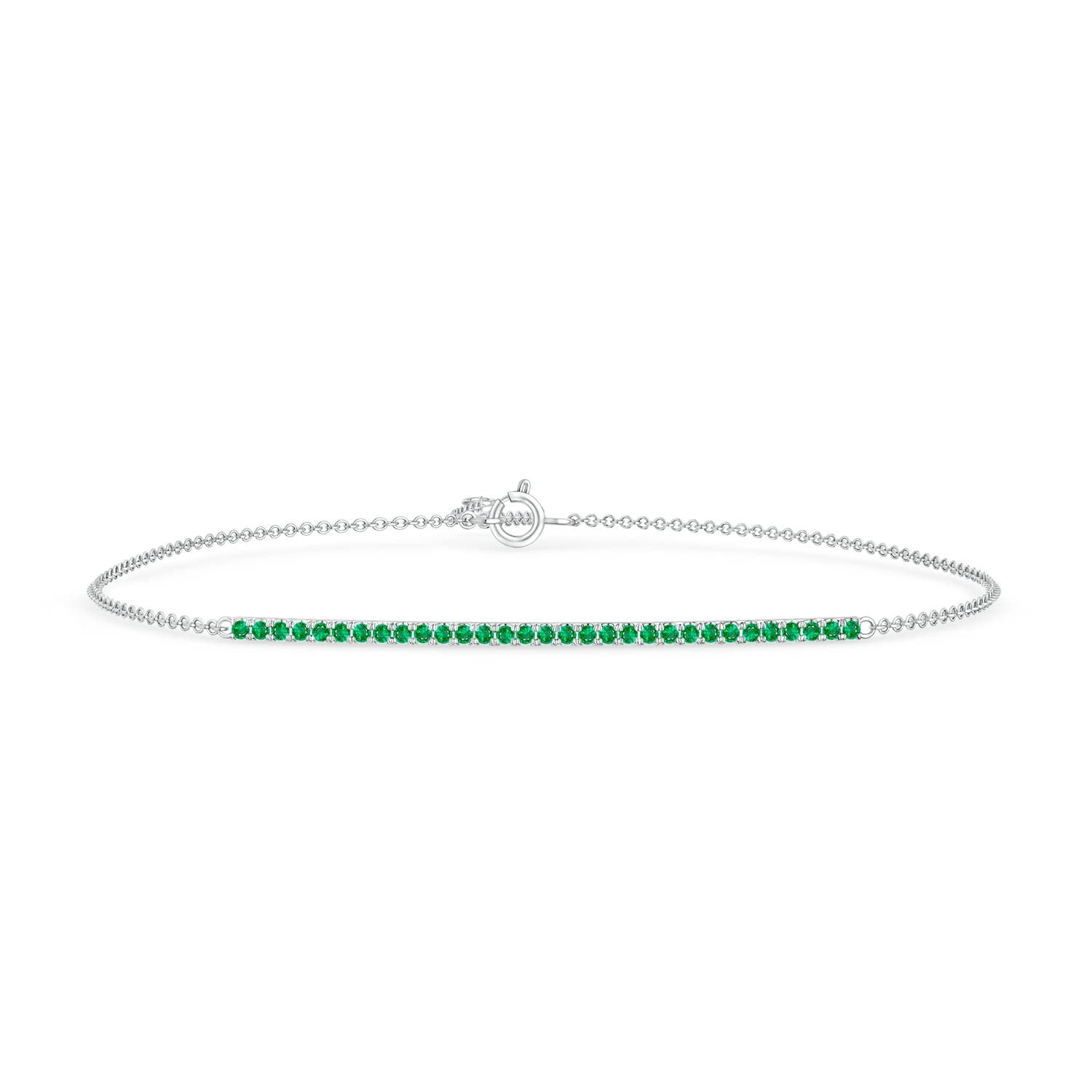 0.85 CTW Pear and Marquise Emerald Olive Branch Bracelet in 18K White Gold