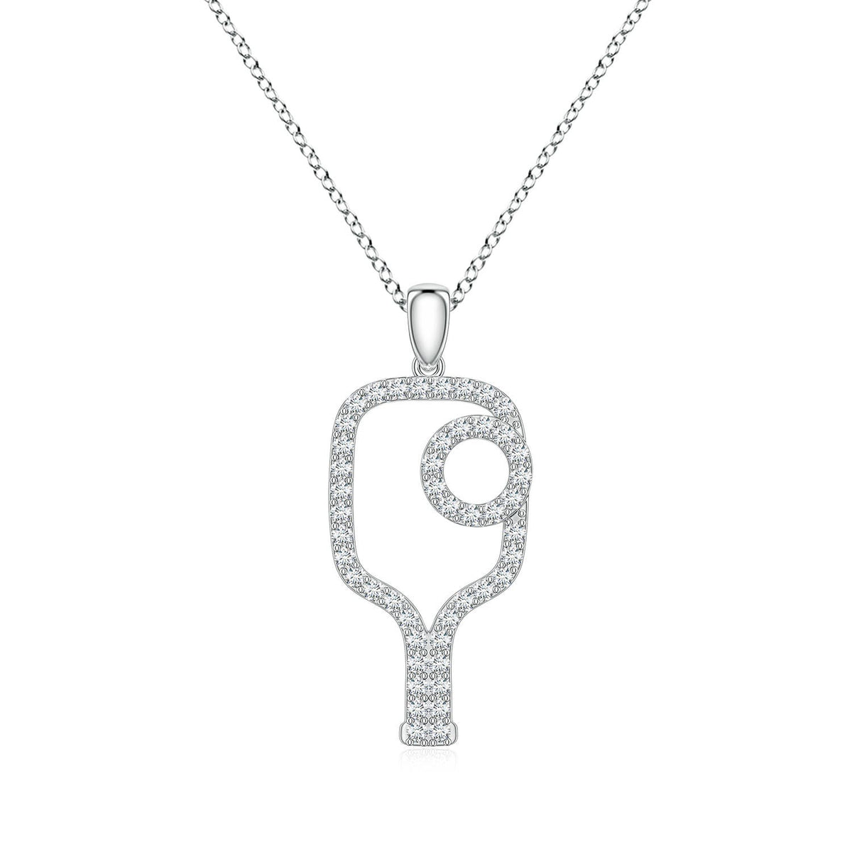 0.98 CTW Lab-Grown Diamond Hamsa Hand Pendant in 18K White Gold