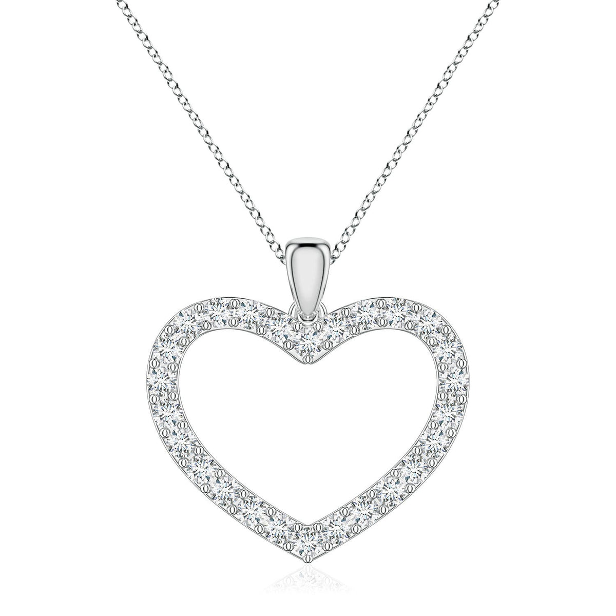 0.37 CTW Lab-Grown Prong-Set Diamond Curved Necklace in Platinum
