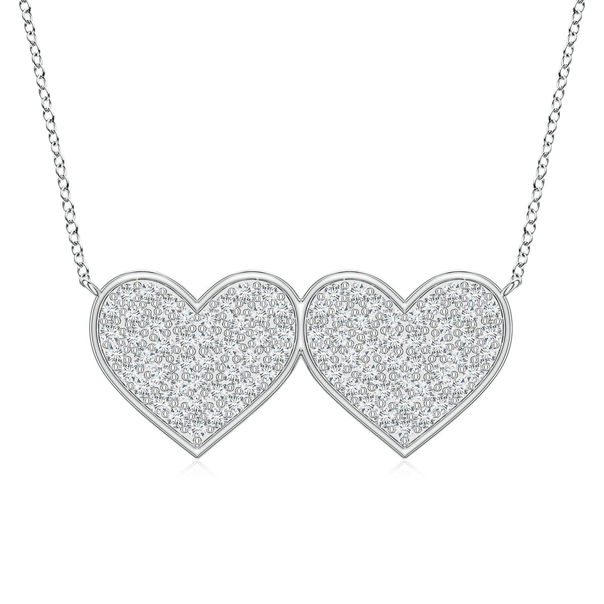 1.04 CTW Diamond Heart & Baby Feet Pendant in 14K White Gold