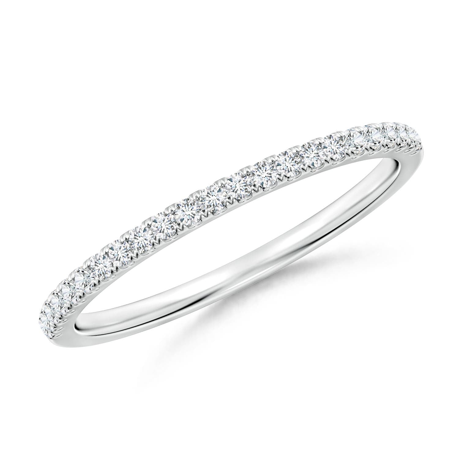 1.3 MM Classic Diamond Half Eternity Wedding Ring in 14K Yellow Gold