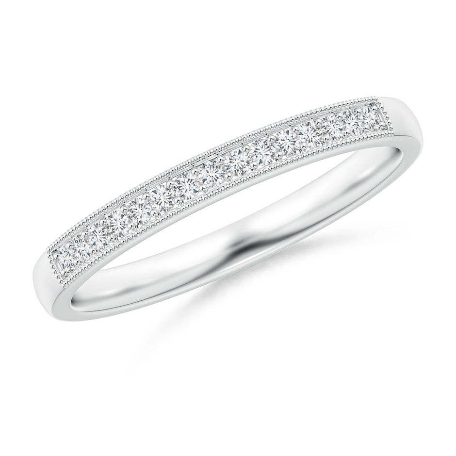 Aeon Vintage Style Diamond Half Eternity Wedding Ring with Milgrain