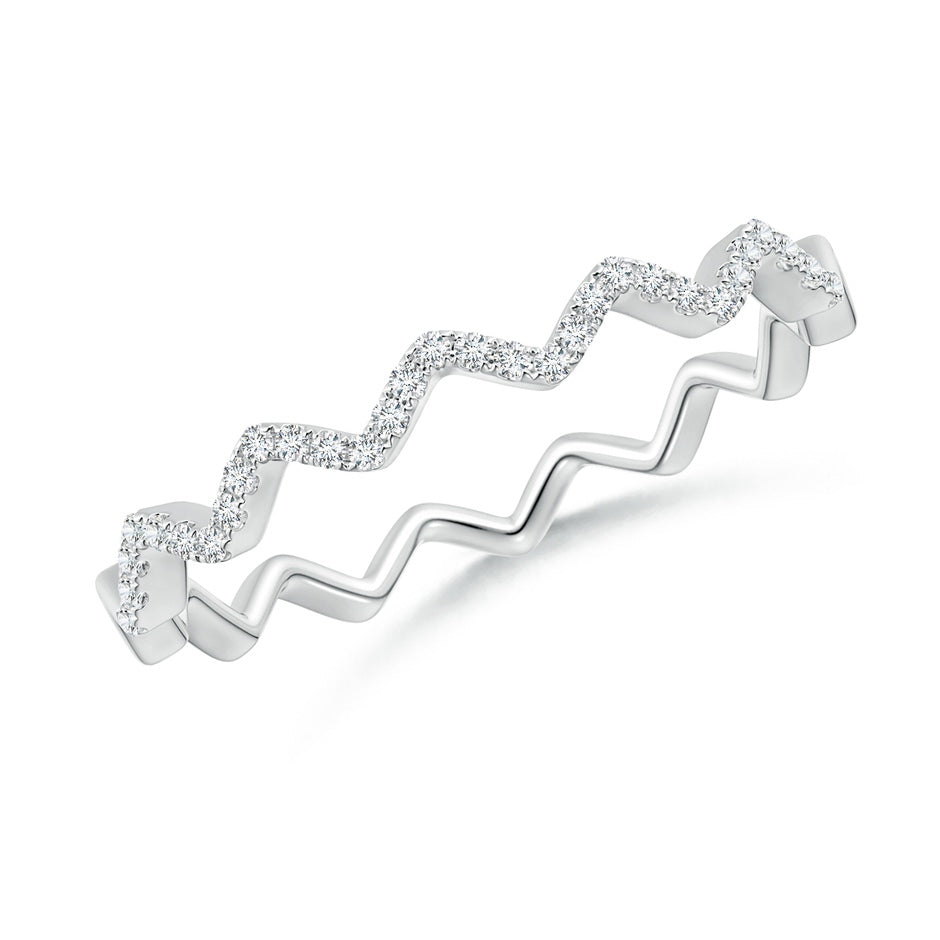 Classic Round Diamond Zig Zag Ring