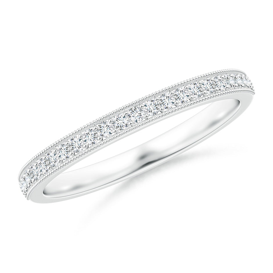 Aeon Vintage Style Half Eternity Wedding Ring with Milgrain