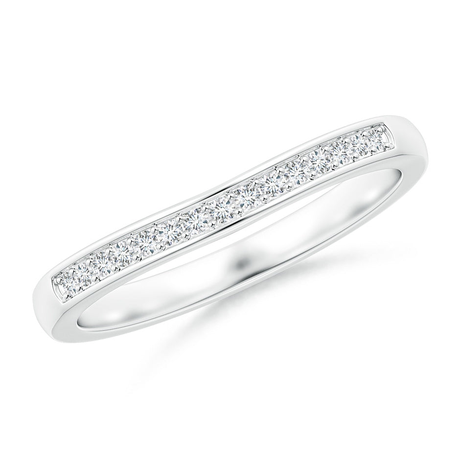 Aeon Vintage Style Diamond Curved Wedding Ring