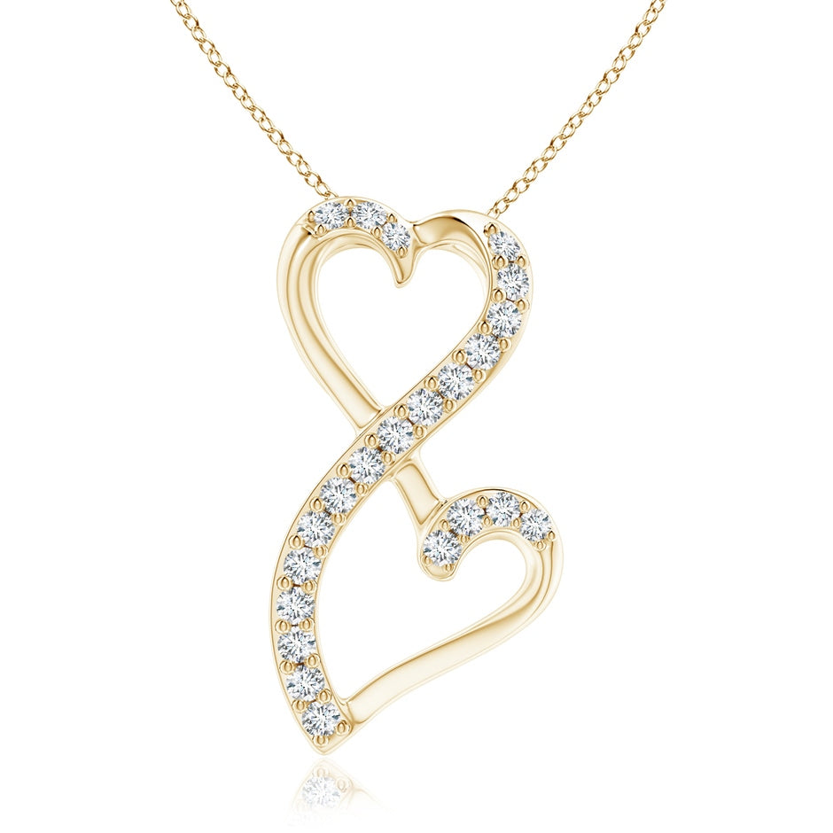 Diamond Double Heart Infinity Pendant