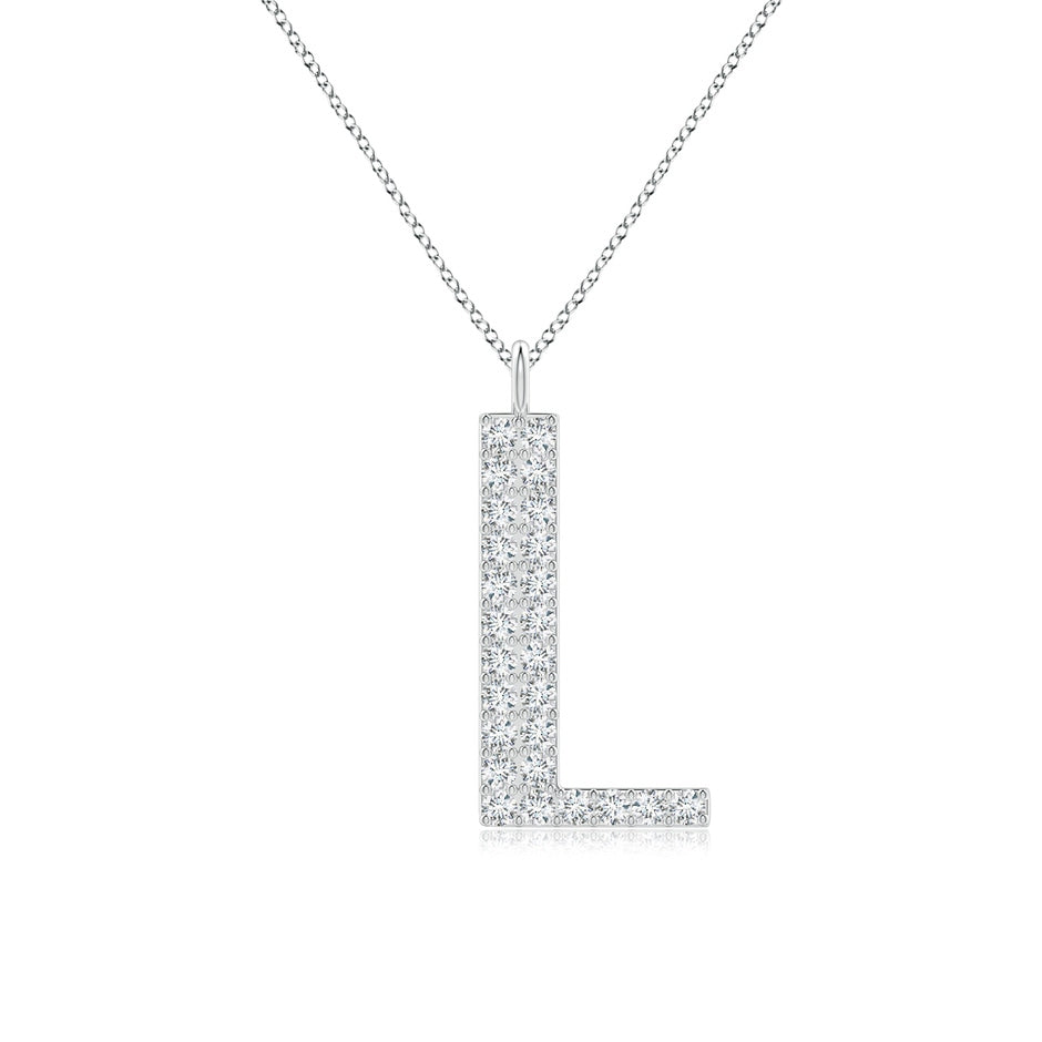 Modern Deco Diamond Capital 'L' Initial Pendant