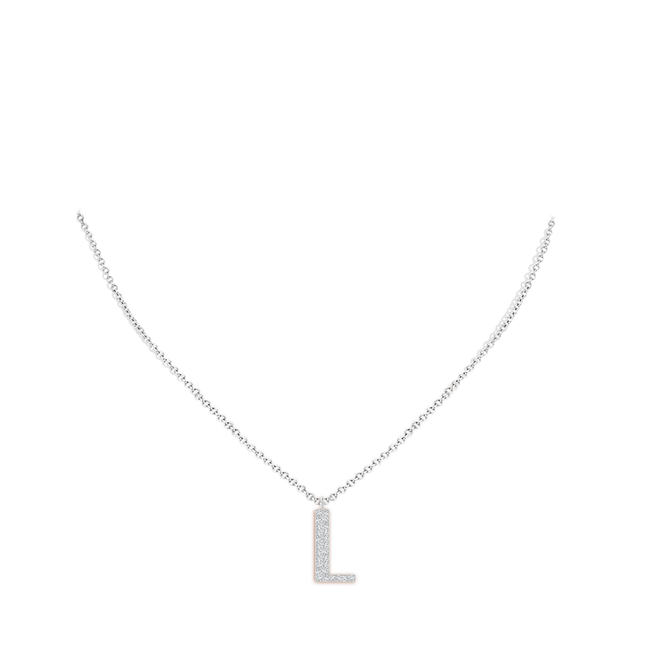 Modern Deco Diamond Capital 'L' Initial Pendant