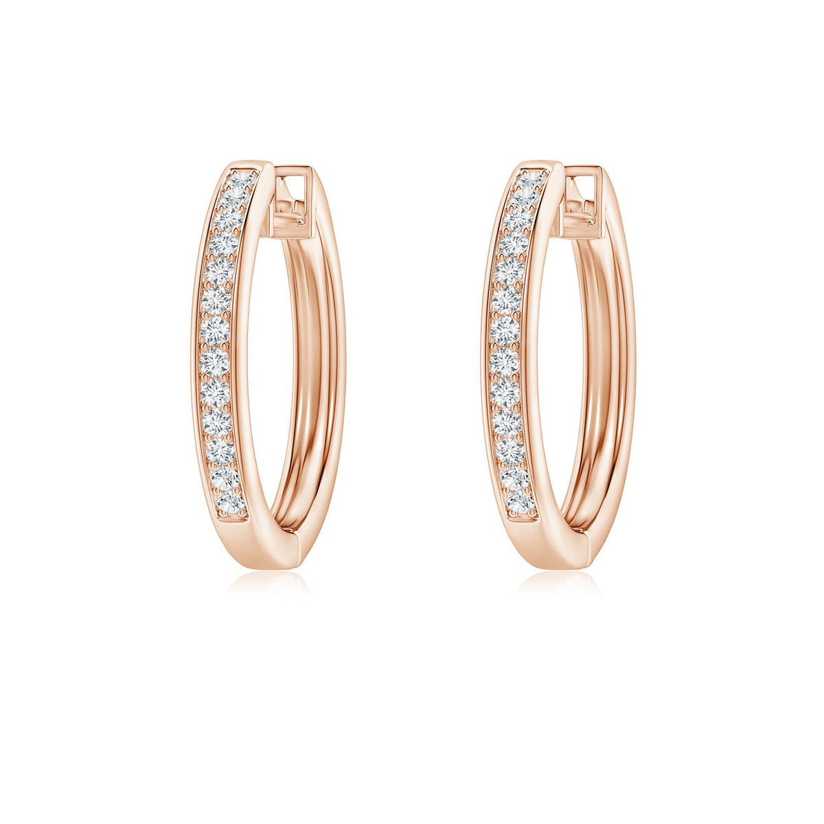 1.0 CTW Classic Bezel-Set Round Diamond Leverback Drop Earrings in 14K White Gold