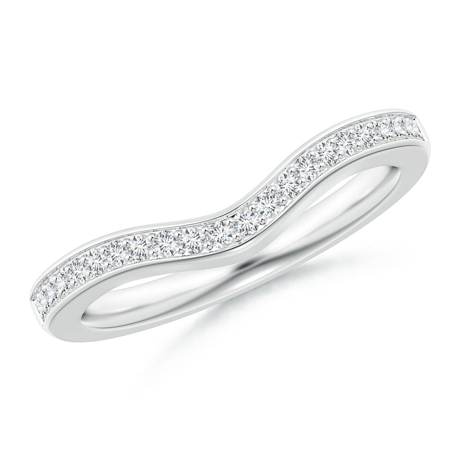 Lab-Grown Pave-Set Diamond Curved Wedding Ring