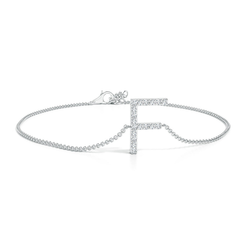 Prong-Set Diamond Capital 'F' Initial Bracelet