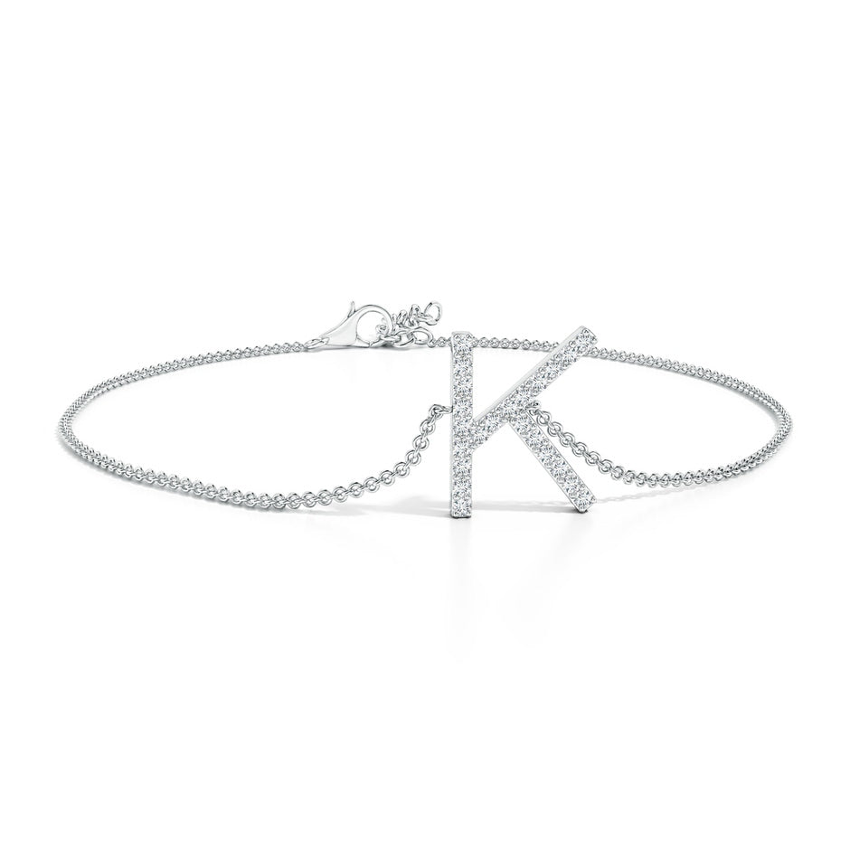 Prong-Set Diamond Capital 'K' Initial Bracelet