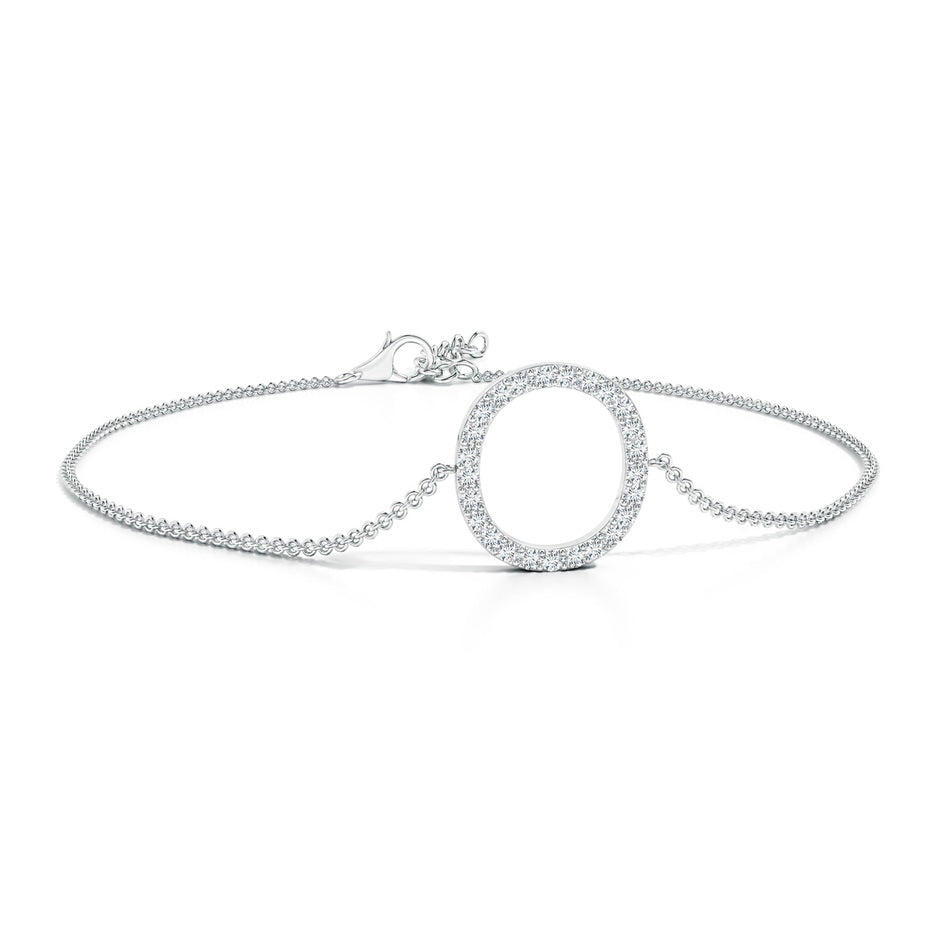 Prong-Set Diamond Capital 'O' Initial Bracelet