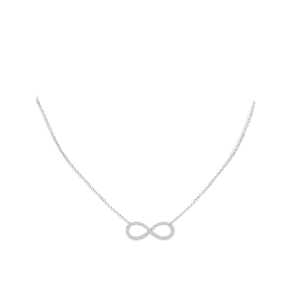 U-Pave Set Diamond Sideways Infinity Pendant Necklace