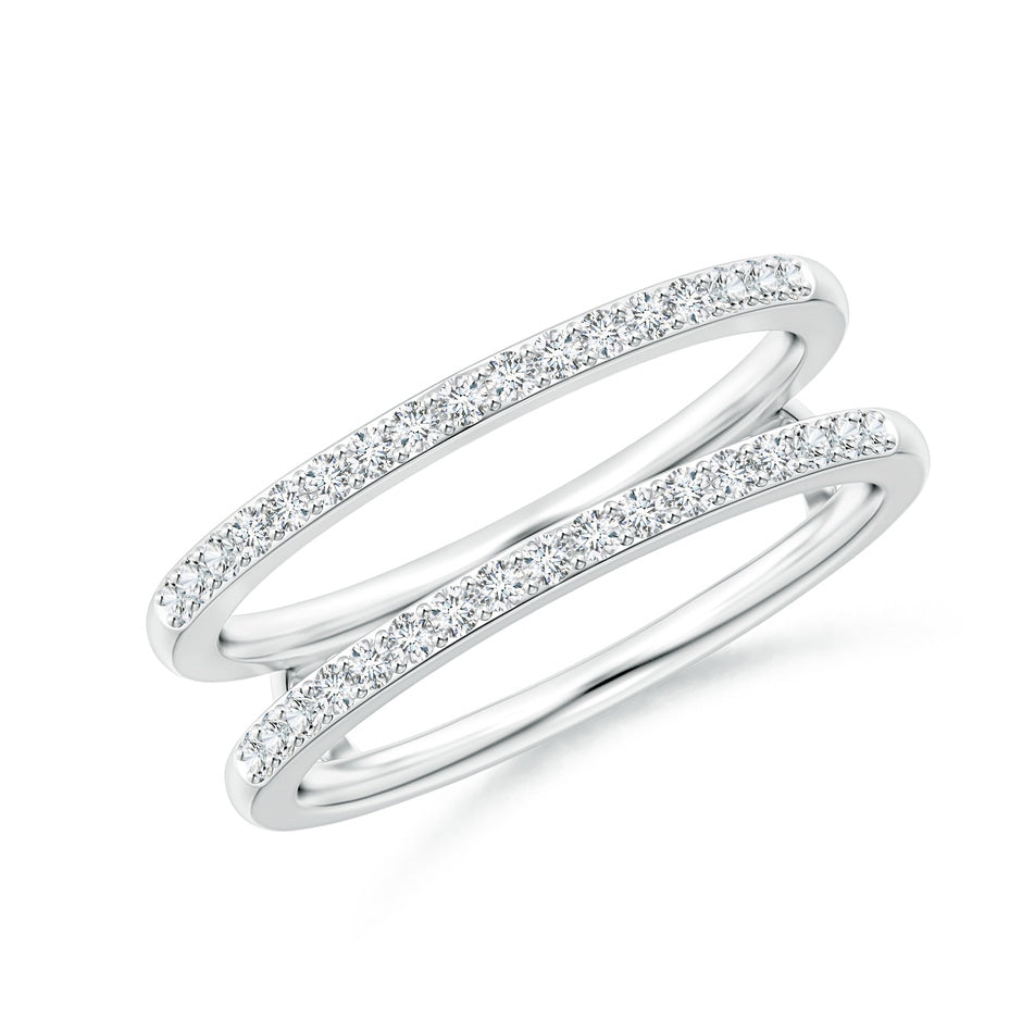Double Band Prong-Set Diamond Engagement Ring Wrap