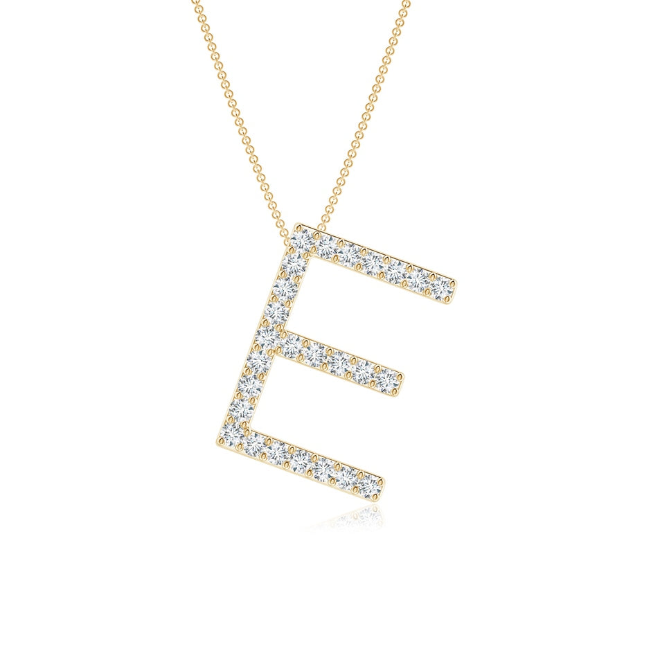 Prong-Set Diamond Capital 'E' Initial Pendant