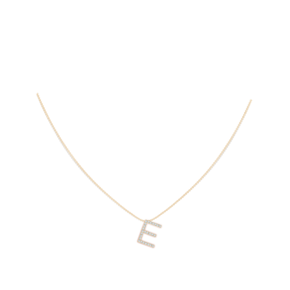 Prong-Set Diamond Capital 'E' Initial Pendant